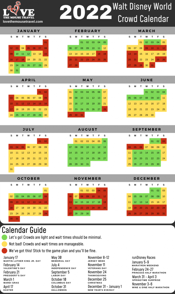 Wdw 2023 Crowd Calendar Calendar 2023 With Federal Holidays