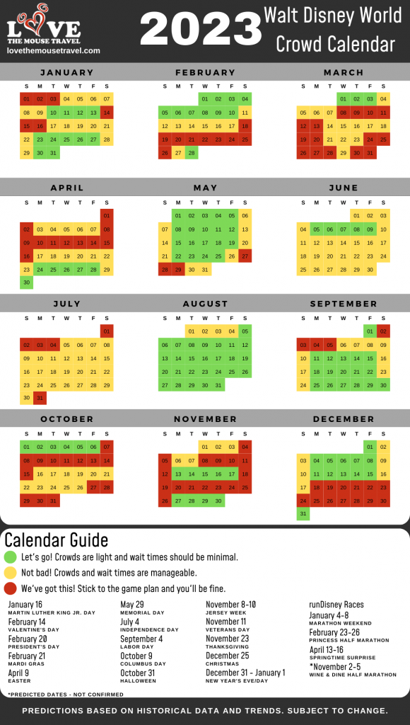 Disney Crowd Calendar August 2023 - Martin Printable Calendars